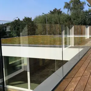 Design moderno in alluminio canale U vetro ringhiera in alluminio morsetto di vetro profilo nascosto per balcone recinto di vetro piscina balaustra