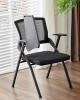 Chaise pliante en tissu avec tableau d'écriture intégré pour salles de conférence et formation au bureau Design pliable