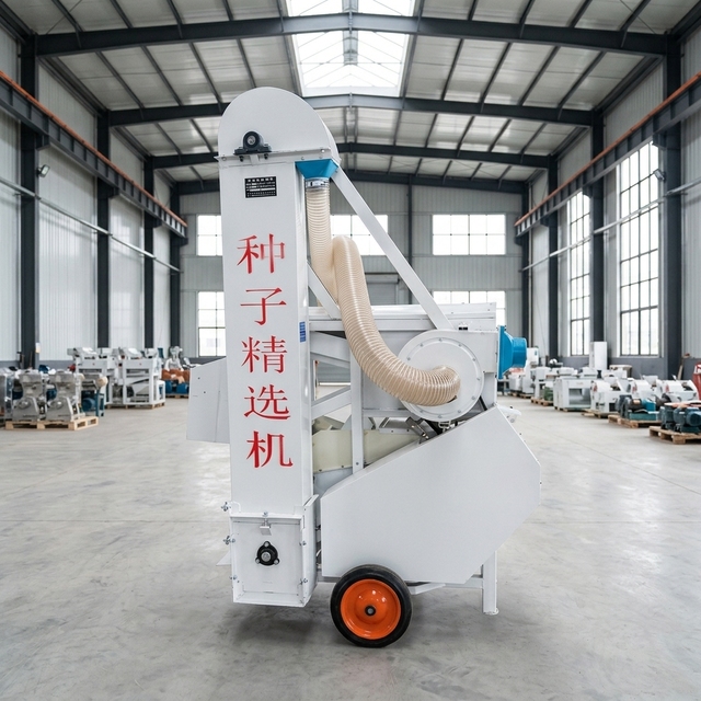 Seed Cleaning Grader 1000kg/h Adjustable Wind Speed Dust Removal Agricultural Seed Station
