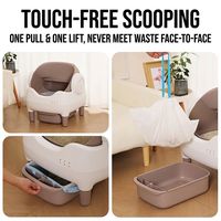 MINI-B0 Bac à litière pour chat automatique ouvert, autonettoyant, 76L, toilette intelligente pour chat, ABS, anti-pincement, facile à nettoyer, pour grands chats