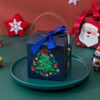 Vente en gros personnalisée en usine Offre Spéciale emballage de boîte-cadeau de Noël en papier pliable de luxe coloré avec logo