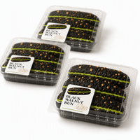 Étiquette personnalisée en vinyle imperméable pour boulangerie, autocollant alimentaire adhésif permanent pour boîte à pain en forme de coquille de noix noires