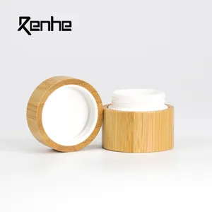 Kosmetik behälter Plastikfolie Bambus behälter Gesichts lotion Creme Pp Glas mit Bambus deckel