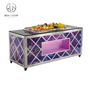 Mobiliario italiano LED para eventos ruedas mármol piedra TOP Hotel Mesa buffet con calentadores <span class=keywords><strong>de</strong></span> <span class=keywords><strong>comida</strong></span> Mesa buffet <span class=keywords><strong>de</strong></span> inducción - Product Image 2