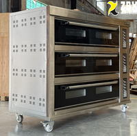 Four à convection électrique commercial à 3 niveaux et 9 plateaux pour boulangerie, restaurant, cuisson du pain et des pizzas