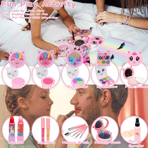 Kit de <span class=keywords><strong>maquillage</strong></span> pour enfants pour filles, véritable ensemble de <span class=keywords><strong>maquillage</strong></span> lavable, jouet de <span class=keywords><strong>maquillage</strong></span> pour tout-petits, sûr et non toxique, cosmétique de jeu pour enfants - Product Image 4