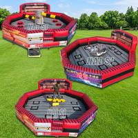 Système de jeux mécaniques multi-attractions 3-en-1 : Machine de rodéo mécanique, jeu Wipeout et simulateur de surf – Jeux de rodéo à vendre