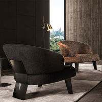Fauteuil simple de marque italienne, design moderne minimaliste de luxe léger, revêtement en tissu, mobilier de maison pour petits espaces, chambre à coucher