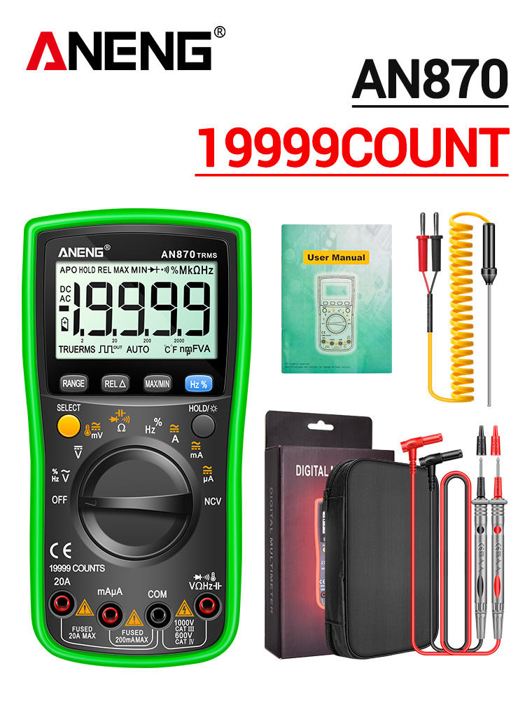 Multimètre vert ANENG AN870 (Version Standard)