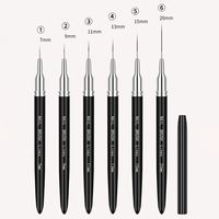 Ensemble de 5 stylos à ongles ultra-fins à long manche pour nail art, avec outils de traçage, de coloration florale et de dessin de motifs