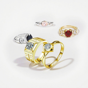 Ricco di gioielli a buon mercato anello di oro 24k placcato in oro anello coppie <span class=keywords><strong>coppia</strong></span> anello di disegno per le donne di nozze - Product Image 6