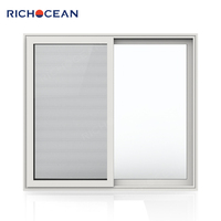 Ventanas Corredizas de Aluminio Modernas Insonorizadas RICHOCEAN, Ventana de Seguridad con Doble Vidrio Bajo Emisivo y Mosquitera