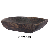 Plateau décoratif artisanal en bois naturel carbonisé, plat en bois irrégulier fait main pour la décoration de la maison, du café, de la table et le rangement