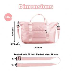 Sac de voyage de grande capacité avec tissu en nylon imperméable, organisation multi-poches, adapté aux voyages en avion - Product Image 4