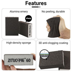 Bloc de ponçage <span class=keywords><strong>éponge</strong></span> multi-usage pour bois/métal/peinture-polissage du papier de verre, élimination de la rouille, mastic mural, bricolage et meubles - Product Image 3