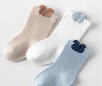 Nouveau-né Grip Chaussettes Respirant Maille Coton Sans Couture Mi-Crew Toe Mignon Chat Robe Antidérapante pour Nourrissons 0-3 Ans Sportif pour L'été