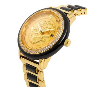 Montres automatiques pour couple en jadéite naturelle avec lunette diamantée, affichage de la date, étanches 5 ATM, tendance, pour le dropshipping - Product Image 5