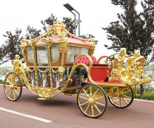 Chariots sans cheval européens de chariot de cheval de sculpture royale électrique extérieure de chariot pour le festival - Product Image 3