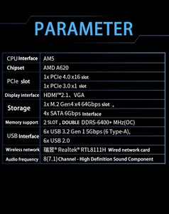 Tarjeta Madre MSI PRO A620M-E con CPU AMD Serie 7000, Compatible con Memoria DDR5, 96GB, para Juegos, Nueva - Product Image 6