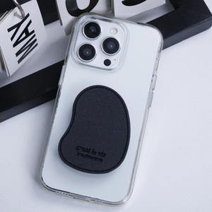 Support de <span class=keywords><strong>téléphone</strong></span> portable transparent avec design en cuir grainé de luxe, style Ins, accessoires pour <span class=keywords><strong>téléphone</strong></span> portable, vente en gros, support paresseux - Product Image 3