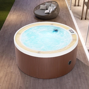 Bañera de Hidromasaje Redonda de Acrílico para Exteriores, Jacuzzi Circular, Jacuzzi de Relajación para 4 Personas, Dimensiones - Product Image 2