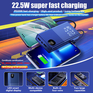 แบตสำรองชาร์จเร็<span class=keywords><strong>ว</strong></span>22.5W 10000mAh สำหรับโทรศัพท์พร้อมสายชาร์จเร็<span class=keywords><strong>ว</strong></span>4 in 1แบบพกพา20000mAh สำหรับเป็นของข<span class=keywords><strong>ว</strong></span>ัญ - Product Image 3