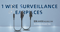 RAYTALK EM-4438 Micro-écouteur espion à tube acoustique - Plastique ABS, prise jack 3,5 mm, microphone flexible, garantie 12 mois pour usage au bureau et à domicile