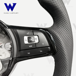 พวงมาลัยหุ้มหนังแบบมีรูพรุนทำจากคาร์บอนไฟเบอร์สำหรับ <span class=keywords><strong>Volkswagen</strong></span> สามารถใช้ได้กับโปโลกอล์ฟรุ่น Passat - Product Image 6