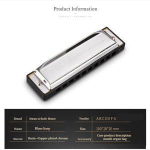 Armónica de <span class=keywords><strong>Blues</strong></span> de 10 Orificios, Armónica de <span class=keywords><strong>Blues</strong></span> de Escala Completa en Clave BCDEFG, Instrumento de Enseñanza <span class=keywords><strong>para</strong></span> <span class=keywords><strong>Principiantes</strong></span> - Product Image 2