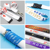 Accessoires de lanières impression téléphone personnalisé poignet cou personnalisé médaille polyester lanière promotionnelle avec porte-badge de carte d'identité