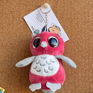 Peluche hibou aux grands yeux mignonne de dessin animé, porte-clés pendentif mousqueton, pour machines à griffes pour enfants, Marque KM UV - Product Image 5