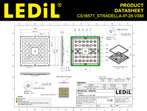 Ledils CS16577_STRADELLA-IP-28-VSM Lentes y Conjuntos LED, ARREGLO DE LENTES RECTANGULAR DE 28 POSICIONES, Lente Transparente 138 ° , 144 °   Tornillo de sujeción - Product Image 3