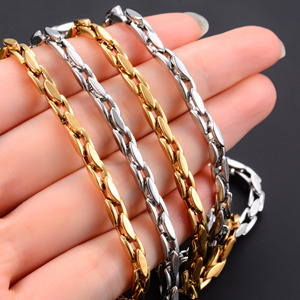 Collier en acier inoxydable chic de 4,2 mm, chaîne à maillons épais pour hommes et femmes, style hip-hop, rock, punk, choker pour garçon, bijoux en métal couleur or - Product Image 5