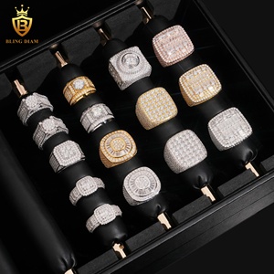 Anillos de Compromiso de Plata de Ley 925 con Moissanita al por Mayor, Joyería de Moissanita Fina de Color <span class=keywords><strong>D</strong></span> VVS para Hombre, Alta Calidad - Product Image 1