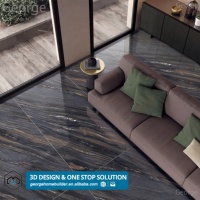 600x1200mm Noir Solide Intérieur Faux Carrelage de Marbre Porcelaine Polie Carrelage de Dalle de Céramique Émaillée pour Salle de Bains Cuisine Plancher