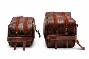 Classic Leather <b>Toiletry</b> <b>Bag</b> For <b>Men</b> And Women Versatile Durable Travel Dopp Kit With Smooth Leather Finish Soft Touch Material - Product Image 2