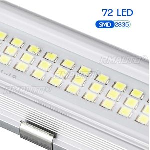 2 pièces, 72 LED, lampe intérieure de voiture, bande lumineuse blanche, barre lumineuse de lecture, interrupteur marche/arrêt, cabine de camion, camion, camping-car, bateau, caravane, RV, 12V 24V - Product Image 5