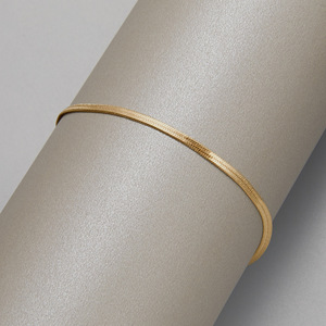 Tobillera de Plata de 3 mm con Diseño Moderno, Cadena de Serpiente Plana de Acero Inoxidable - Product Image 2