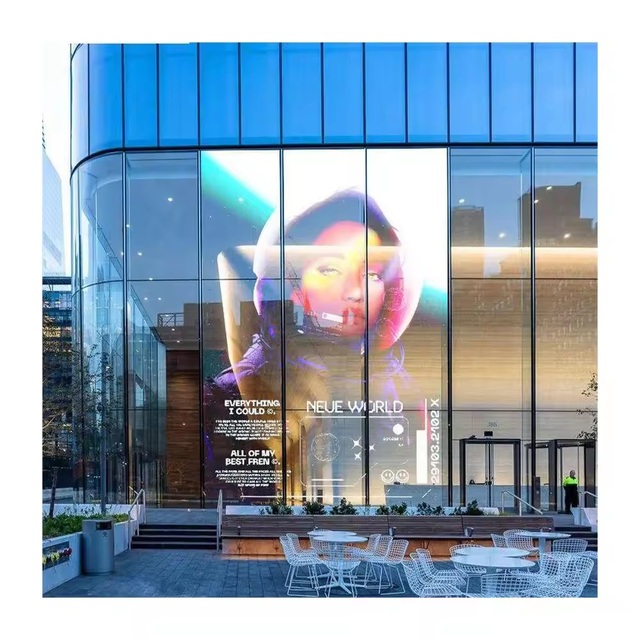P10 Indoor Outdoor Giant Flexible Led Screen Transparent Adhesive Film 3D Video Wall Display Supplier for Advertising