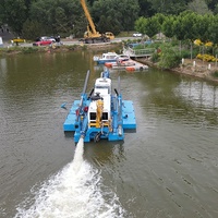 Drague amphibie polyvalente à moteur diesel, profondeur de dragage de 5 m pour la récolte des mauvaises herbes