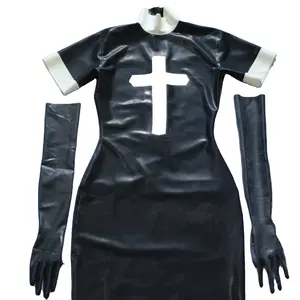 2024 латексная юбка монахини латексная одежда для монахинь Сексуальная латексная одежда