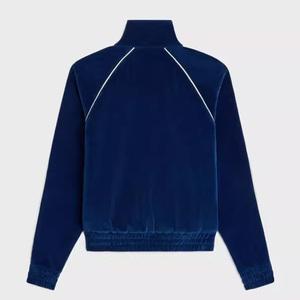 LEDUO Vêtements pour hommes personnalisés Veste de survêtement Slim-Fit de haute qualité Veste de survêtement personnalisée en <span class=keywords><strong>velours</strong></span> brodé à manches longues pour hommes - Product Image 3