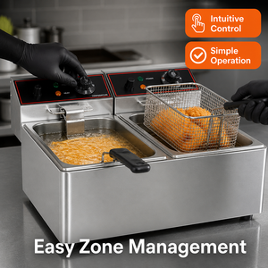 Commercial Countertop Double Tank Double Basket Electric Deep Fryer 6L 8L 11L Stainless Steel for Restaurant Fast Food Shop - Product Image 5