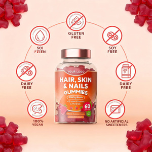 OEM Biotina 3 en 1 Gummies Suplemento de Vitamina Biotina Colágeno Queratina Gummies para Cabello Piel y Uñas - Product Image 2