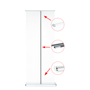 Sàn Đứng Hắ<span class=keywords><strong>t</strong></span> Hơ<span class=keywords><strong>i</strong></span> Cuộn Lên Banner Chấ<span class=keywords><strong>t</strong></span> Liệu Bảo Vệ Màn Hình Lá Chắn Con Lăn Kéo Lên Banner Có Thể Thu Vào PP YZ Hiển Thị Nhôm - Product Image 3