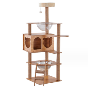 Grand arbre à chat mignon de luxe <span class=keywords><strong>pas</strong></span> <span class=keywords><strong>cher</strong></span> tour de chat <span class=keywords><strong>avec</strong></span> <span class=keywords><strong>hamac</strong></span> en <span class=keywords><strong>bois</strong></span> de haute qualité autoportant OEM pour chats - Product Image 2