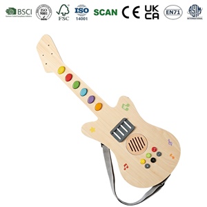 <span class=keywords><strong>Jouet</strong></span> <span class=keywords><strong>Guitare</strong></span> <span class=keywords><strong>en</strong></span> <span class=keywords><strong>Bois</strong></span> Lumineux LED pour Enfants, Instrument de Musique Éducatif Créatif pour l'Apprentissage Précoce, Produit de Marque - Product Image 1