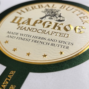 Boîte à caviar de luxe personnalisée avec impression dorée en relief, emballage texturé de haute qualité, étiquette autocollante imperméable et résistante au froid pour caviar - Product Image 2