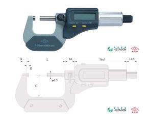 जल्दी शिपिंग डिजिटल गहराई बाहर माइक्रोमीटर व्यास नाली अंशांकन दंत डिजिटल बाहर माइक्रोमीटर - Product Image 2