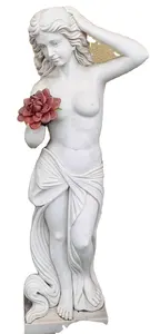 White Marble Status For Deco Western Women Status Hand Carved Sculpture